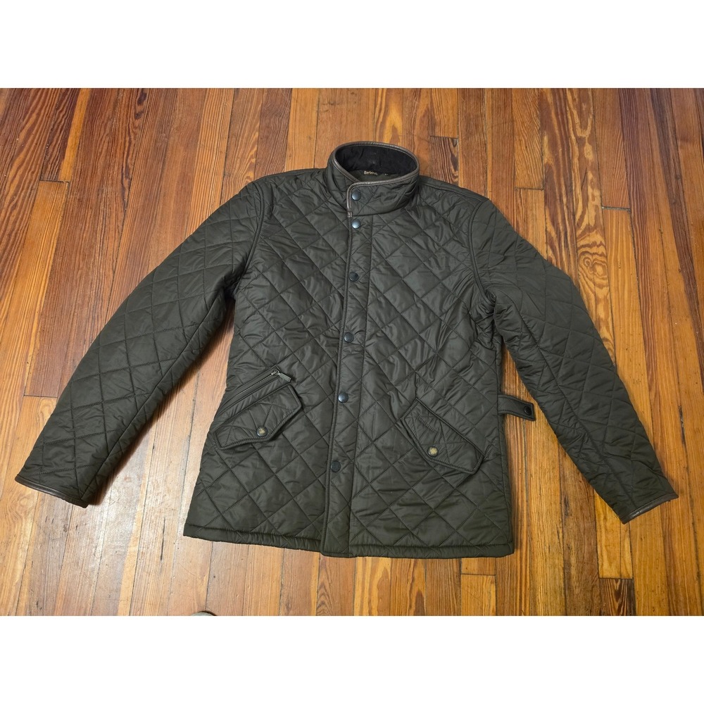 Barbour Quilted Utility Jacket in Olive Green